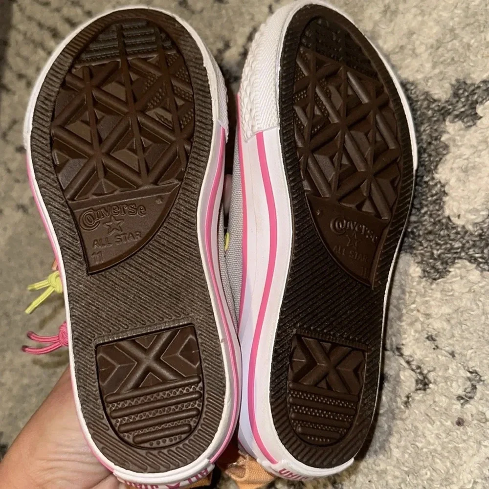Girls Converse size 11 sherbet colors‎ LIKE NEW